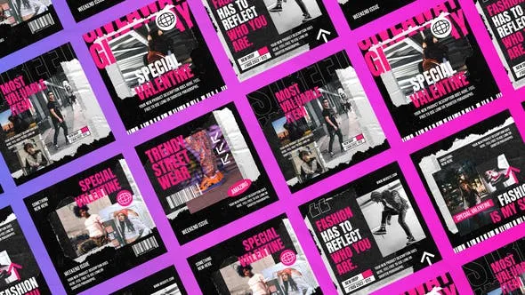 Videohive Valentine Streetwear Posts 49574946