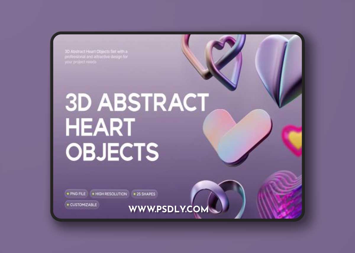 3D Abstract Heart Objects
