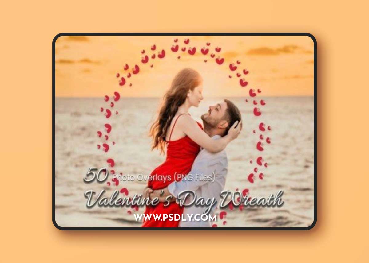 50 Valentine's Day Wreath Overlays