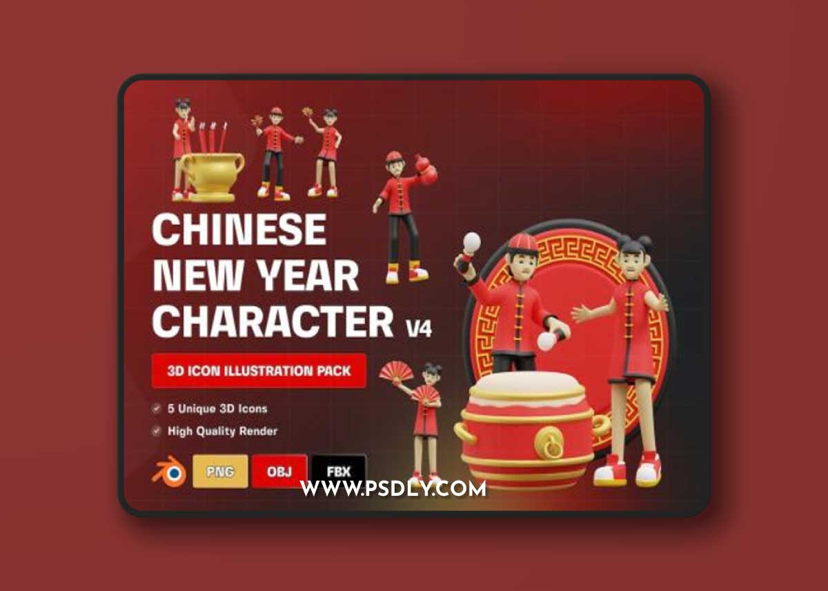 Chinese New Year Character 3D Illustration V4