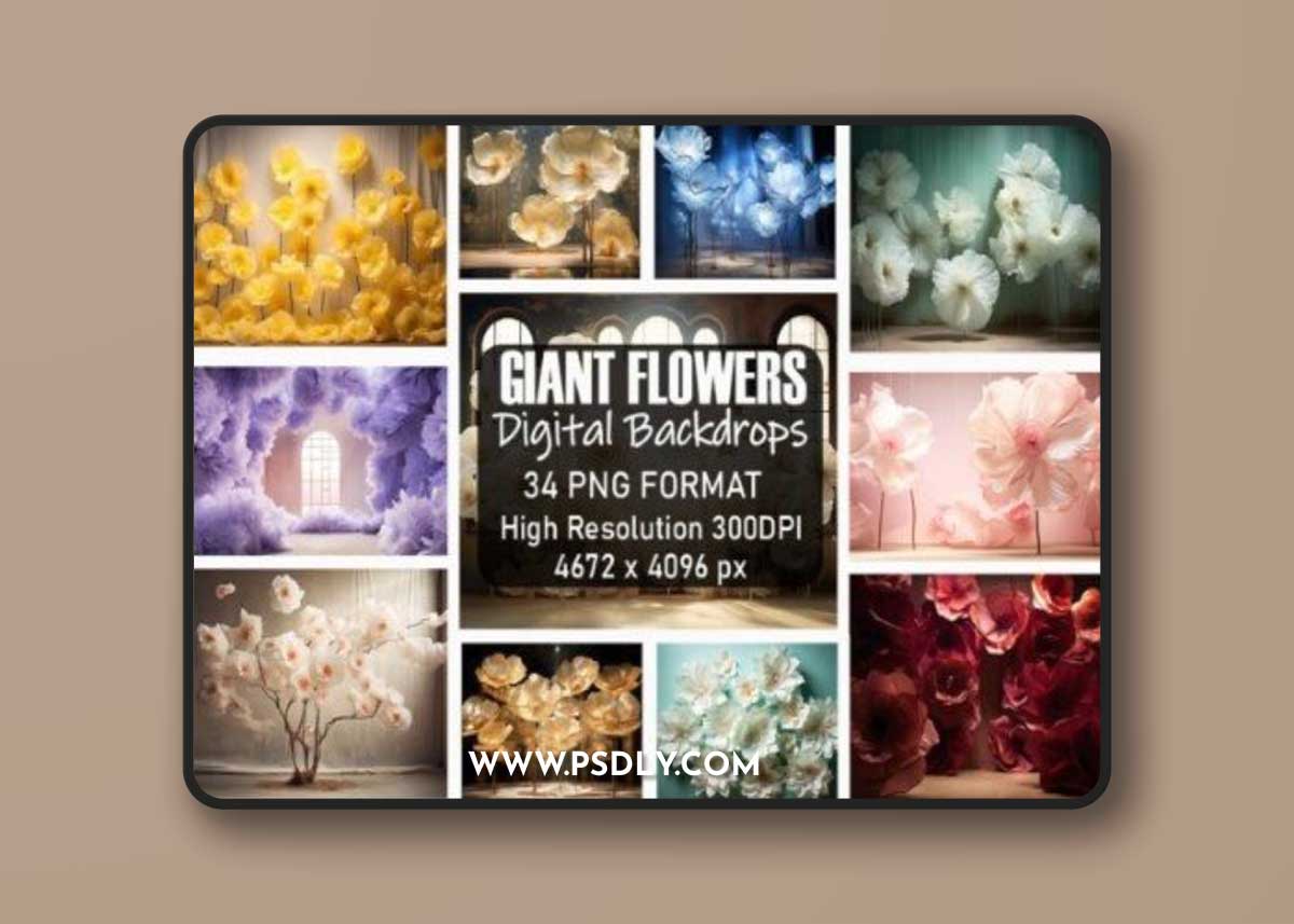 Giant Flowers Fine Art Backdrops