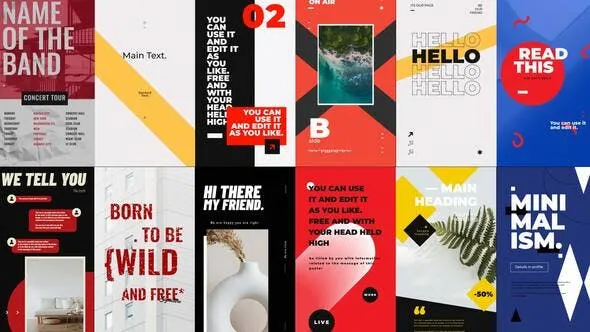 Videohive Bold Minimalism Stories Package 50470792