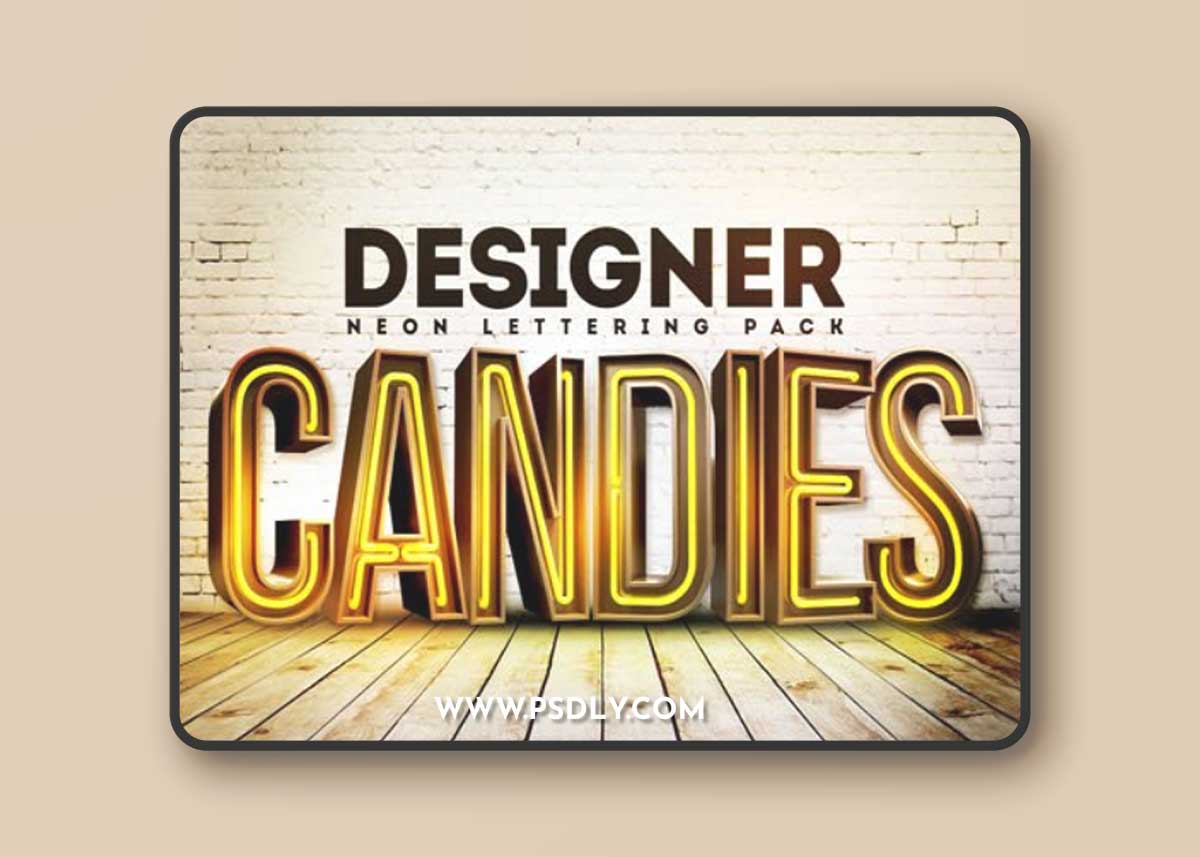 49 Incredible 3D Neon Lettering Renders Pack