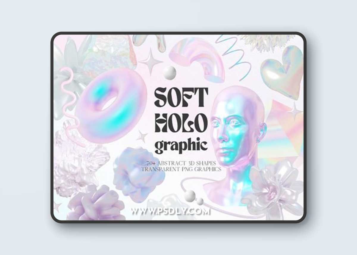 Soft Holo Iridescence 3D Shapes