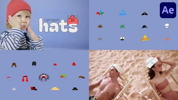 Videohive Cartoon Masks And Hats for After Effects 50652024