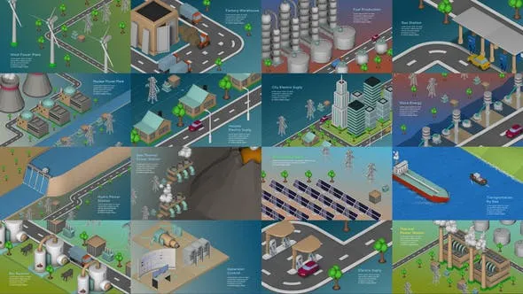 Videohive Energy And Industry Scenes And Elements 30808701