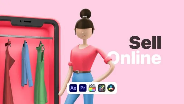 Videohive Explainer Girl Online Shopping 50622934