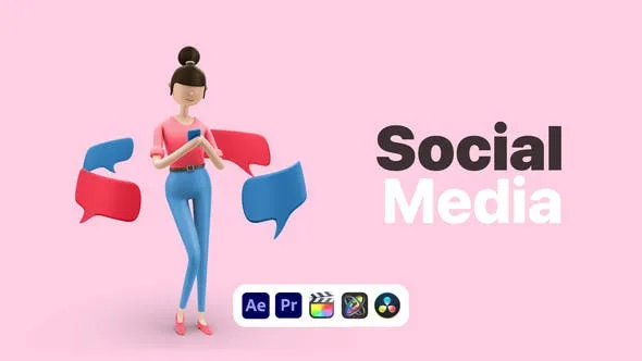 Videohive Explainer Girl Social Media 50622950