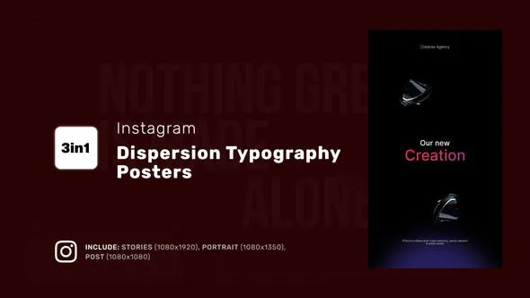Videohive Instagram Dispersion Typography Posters 50672751