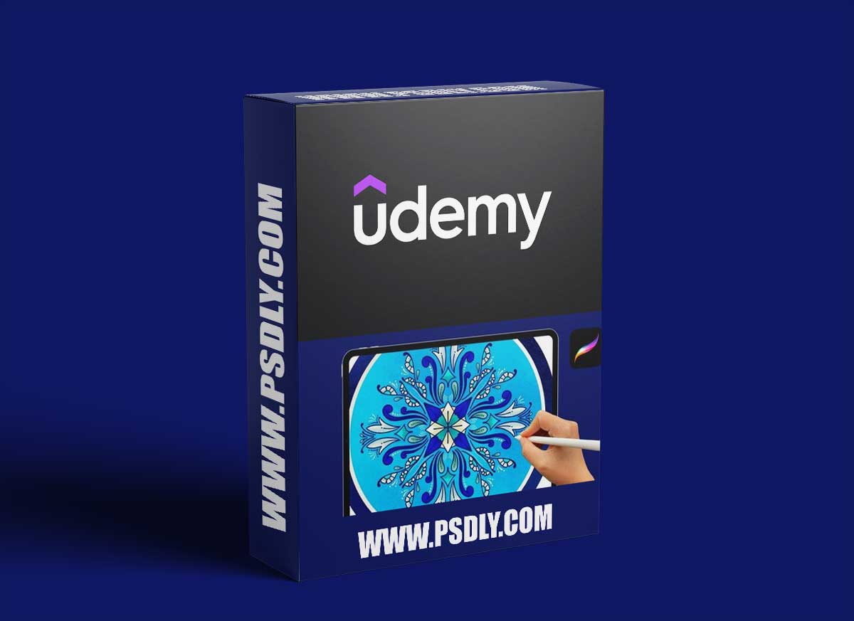 Procreate Drawing In Blue Pottery Style Using Zentangle Art