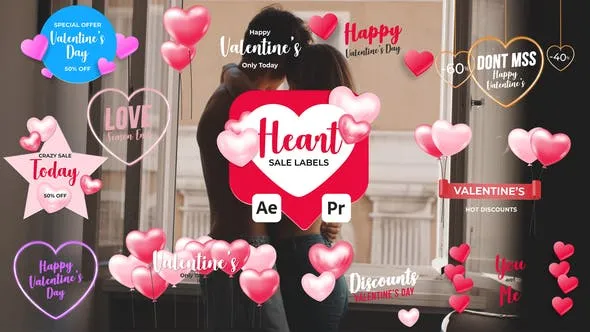 Videohive Heart Sale Labels 51341570