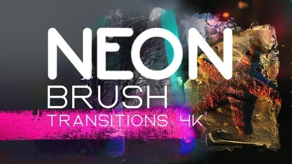 Videohive Neon Brush Transitions 4K 51207612