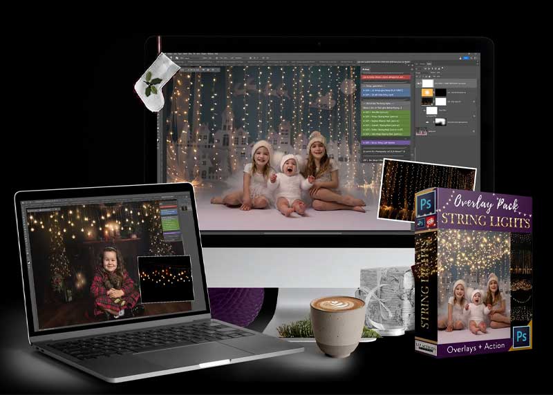 LSP Actions - String Light Overlays + Photoshop Actions