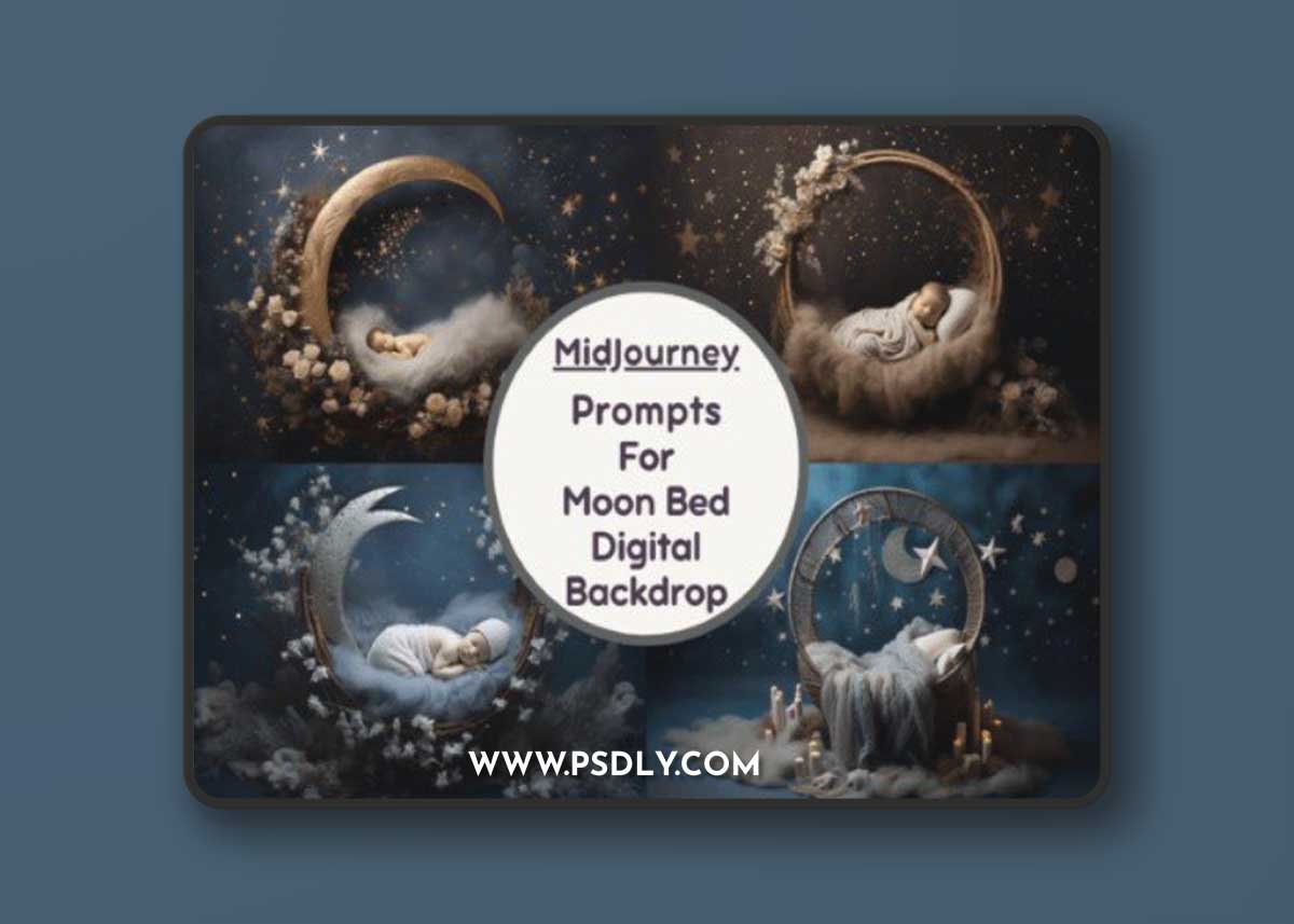 Moon Bed Digital Backdrops