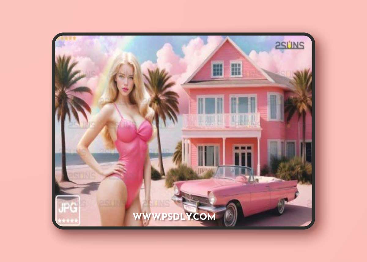 Pink Beach Backdrop, Dream House Summer