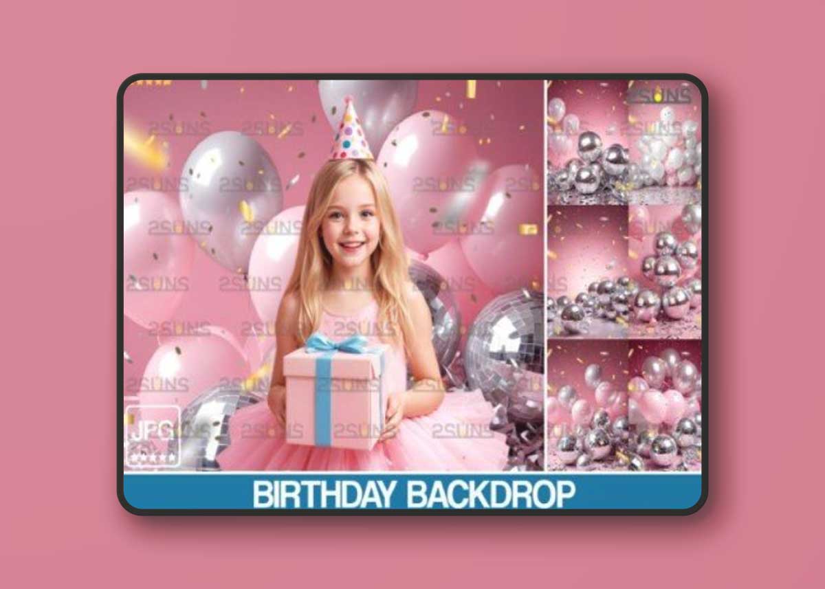 Birthday Confetti Studio Backdrop