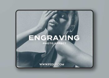 Engraving Halftone Risograph Photo Effect