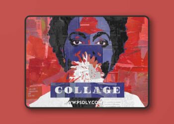 Painted Paper Collage Effect for Photoshop