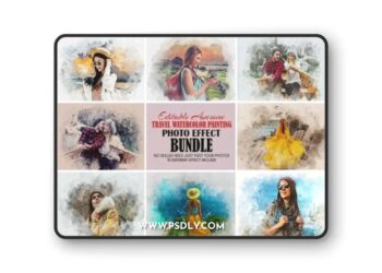 Travel Watercolor Painting Bundle 100370392