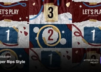 Videohive Countdown - Paper Rips Style After Effects Project Template 52492888