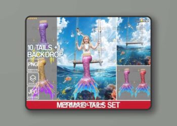 Mermaid-Tails-Photoshop-Overlay-Backdrop