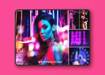 Neon Photoshop Overlays Bokeh Textures