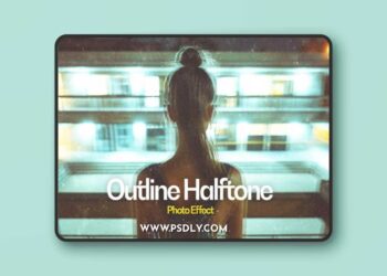 Outline Halftone Effect for Photoshop