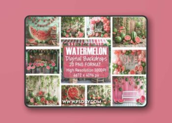Summer Watermelon Digital Backdrop