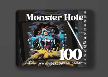 100+ Procreate Monster Hole Stamps