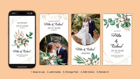 Videohive Watercolor Floral Wedding Instagram Stories 54513352 1 Videohive Watercolor Floral Wedding Instagram Stories 54513352