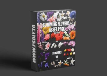 blendermarket - Blooming Flowers - Geo Nodes Curve Asset Pack