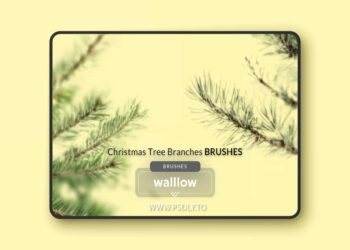 Christmas Tree Branches Photoshop Brushes AKPZP8U