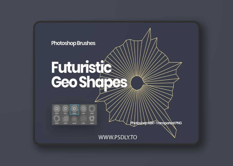 Futuristic Geometric Shapes Photoshop Brushes MKBM3L9 1 Futuristic Geometric Shapes Photoshop Brushes MKBM3L9