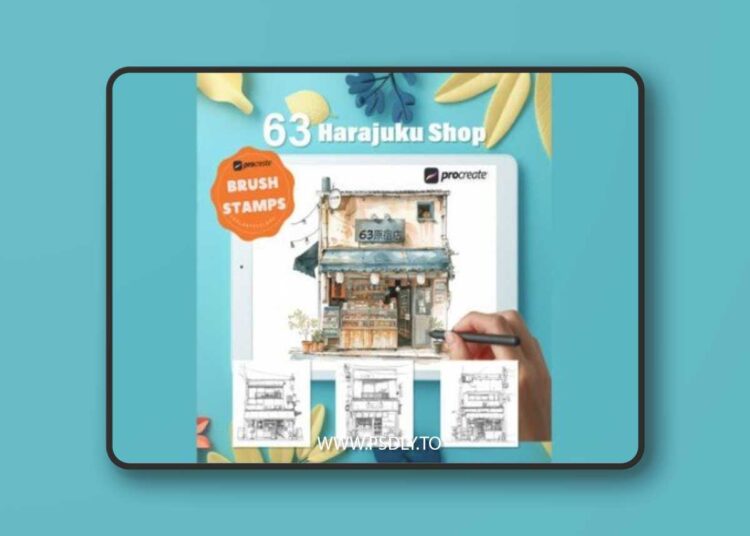 Harajuku Shop, 63 Procreate Stamps 1 Harajuku Shop, 63 Procreate Stamps