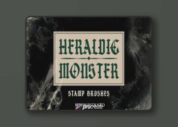 Heraldic Monster Stamp Brush Procreate 37WT4WB