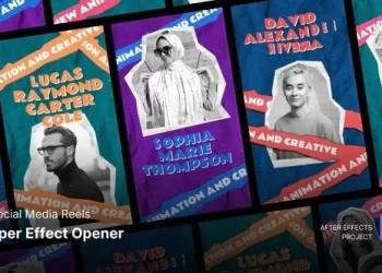 Videohive Social Media Reels - Paper Effect Opener After Effects Project Files 55014529