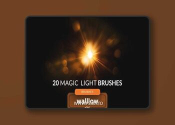 Bokeh light flares Photoshop digital brushes 5B5KCLE