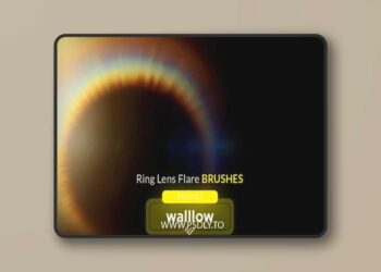 Ring lens flare photoshop brushes, light flares 947WEBR