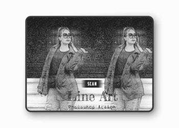 Scan Line Art Action for Photoshop