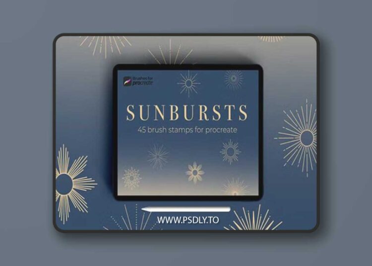 Sunbursts - 45 Stamp Brushes for Procreate 1 Sunbursts - 45 Stamp Brushes for Procreate