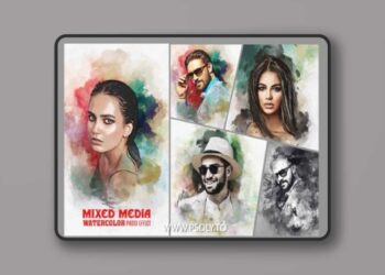 Watercolor Mixed Art Photo Effect