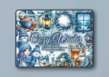 Cozy Winter - 70+ Watercolor Clipart Christmas PNGs