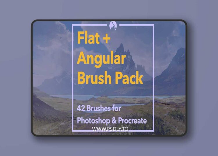 Flat+Angular Brush Pack: 42 Stylized Brushes for Photoshop & Procreate + Demo Videos 1 Flat+Angular Brush Pack: 42 Stylized Brushes for Photoshop & Procreate + Demo Videos