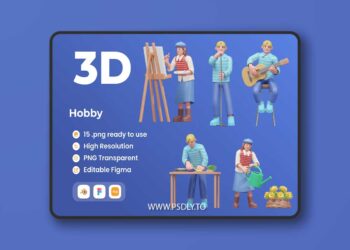Hobby Character - 3D Illustratation W8H5S8V