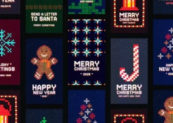 Videohive New Year Pixel Stories 55648011