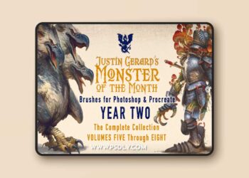 Artstation - Justin Gerard's Monster of the Month Brush Sets: YEAR TWO for Photoshop & Procreate