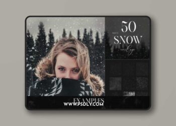 30 Snow Overlays, Realistic White Snow