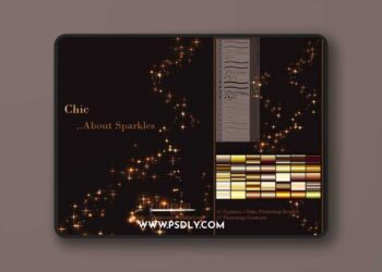 Chic Gold Sparkles - Photoshop Brushes and Gradients