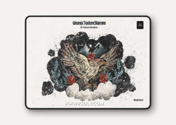 Grunge Texture Stamps - Illustrator Brushes