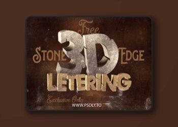 3D Stone Edge Lettering PNG Transparent